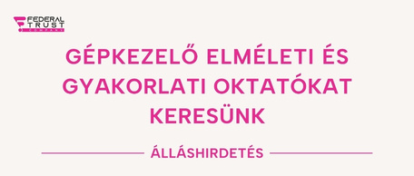 Gépkezelő elméleti és gyakorlati oktató állás